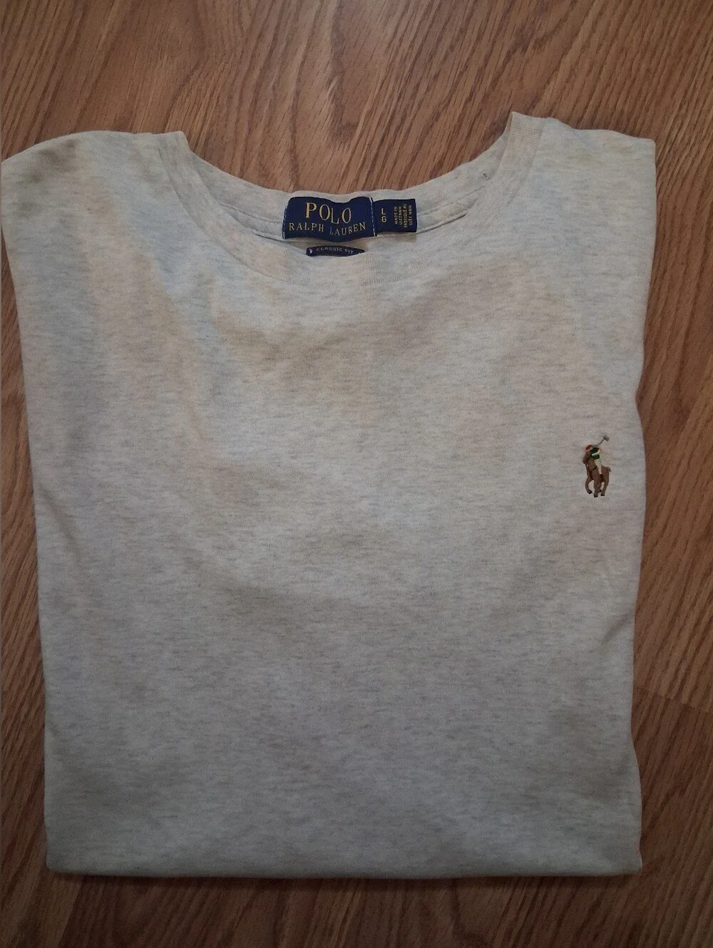 POLO RALPH LAUREN CLASSIC FIT. Mens.  Size Large.  Heather Gray.
